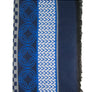 Royal Blue & Navy Patterned Scarf