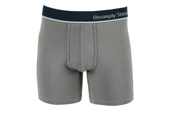 SOLID GREY BOXER BRIEF Unsimply Stitched