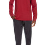 3 Button Lounge Henley Shirt - Contrast Piping