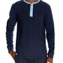 3 Button Lounge Henley Shirt - Contrast Piping