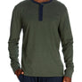 3 Button Lounge Henley Shirt - Contrast Piping