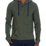 Henley Hoodie With Contrasted Cuff