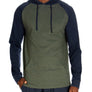 Pullover Raglan Hoodie - Cotrasted Sleeves