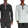 3 Button Long Sleeve Henley 8006-1