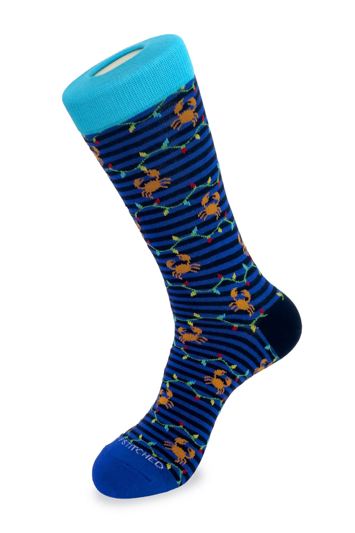 HOLIDAY CRAB STRIPE CREW SOCK