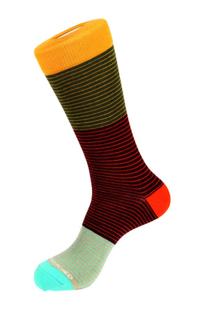 Sectioned 3 Stripe Sock