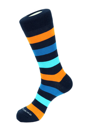 3 Color Stripe Crew Sock