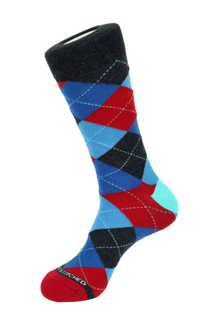 thumbnail image 2 of Rozgul 6 Pairs Men's Argyle Diamond Pattern Socks – Cotton Rich Lycra, UK Size 6-11 2 of 4