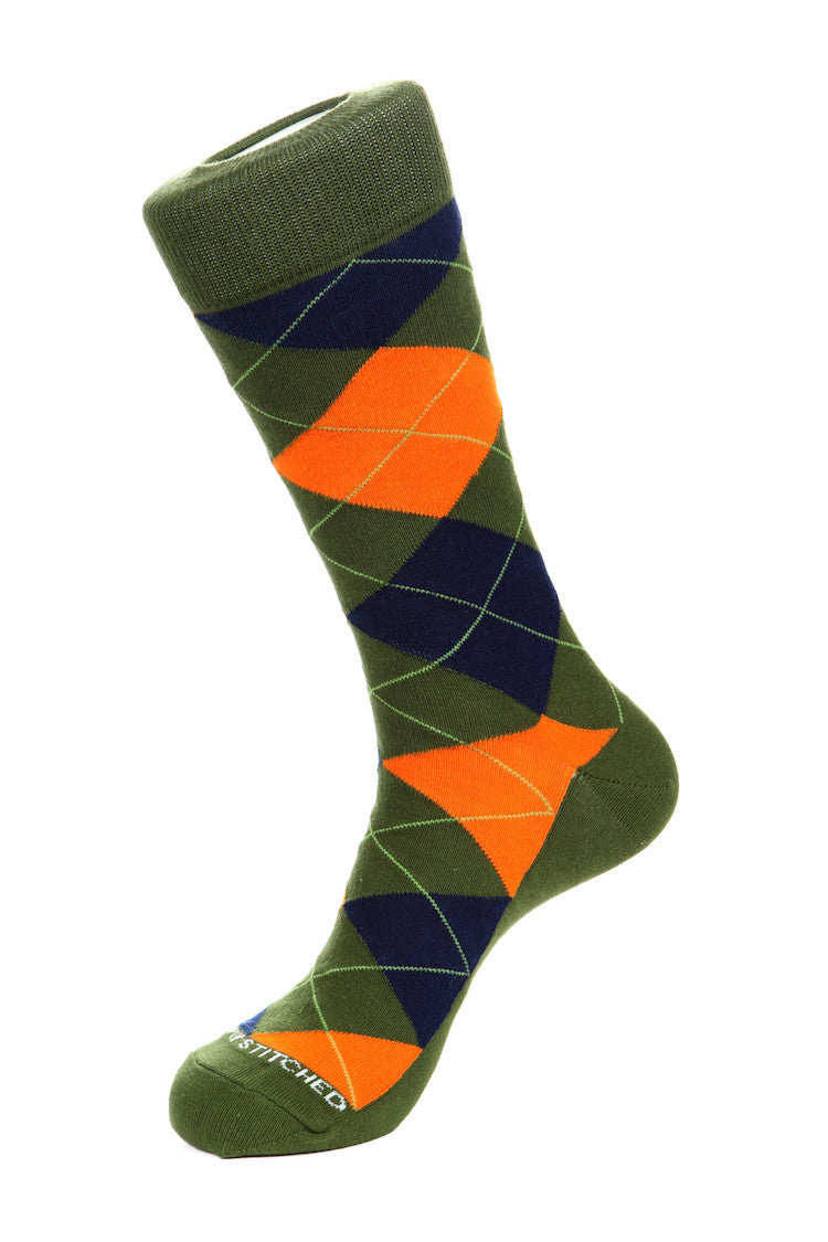 Argyle Sock One Size / Green/Orange Argyle Sock One Size / Green/Orange