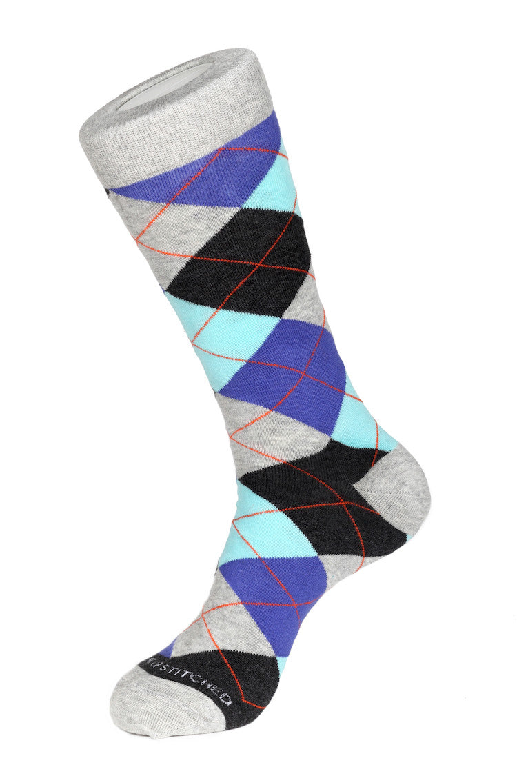 Colorful Argyle Crew Sock