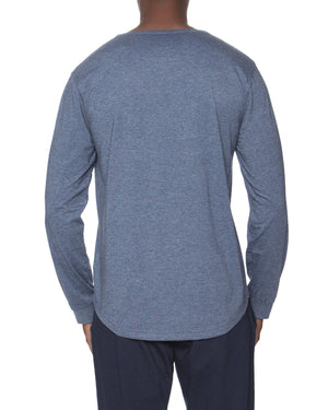 Long Sleeve Lounge Henley Contrasting Piping