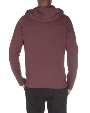 Hooded Henley Non Ribbed With Buttons