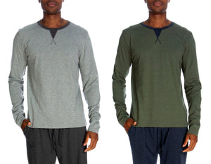 Long Sleeve Contrast Crew 2 Pack 8004-2