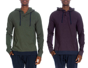 Henley Hoody With Contrast Hem 2 pack 8011-1