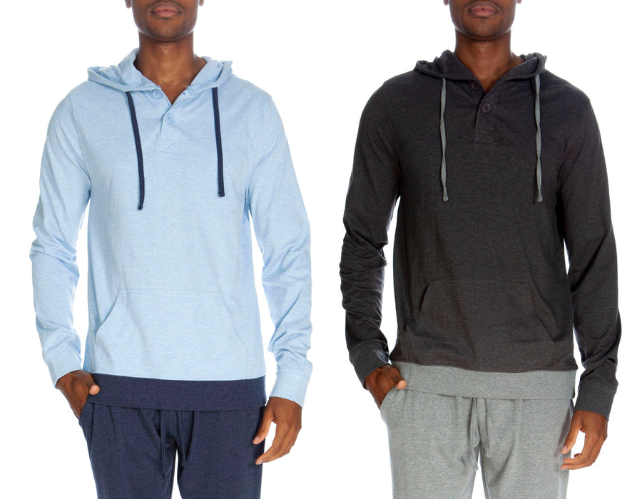 Henley Hoody With Contrast Hem 2 pack 8011-4