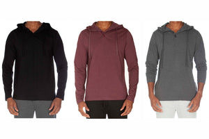 Hooded Henley Non Ribbed With Buttons Value Pack