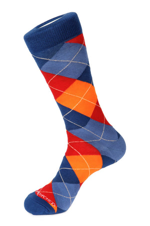 orange argyle dress socks Debra Weitzner 6 Pairs Mens Dress Socks Cotton Colorful Argyle Socks Patterned With Gift Box Orange Assorted Size 13-15